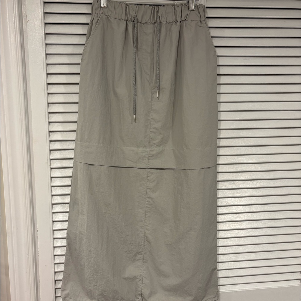 OAK + FORT Gray Midi Skirt
